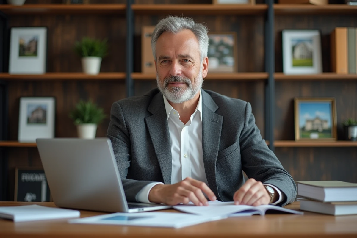 Agent immobilier consultan des offres de location disponibles dans son agence