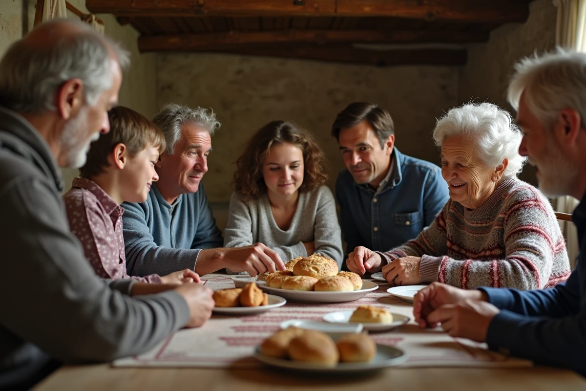 Famille multigeneration autour d une table en intérieur